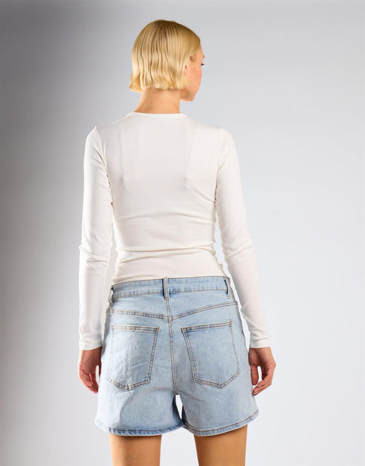 Regular Fit Denim Shorts - Mid Blue