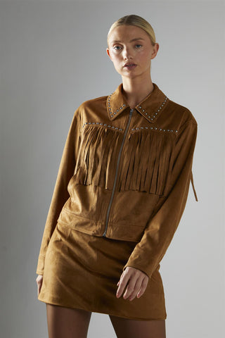 Tan Fringed Jacket