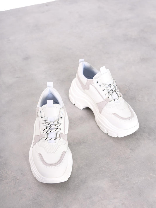 White-Multi Chunky Platform-Trainers