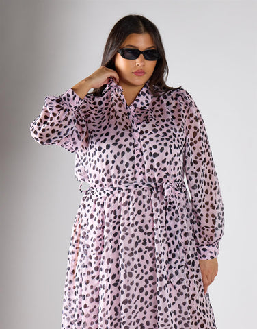 Glamorous Curve Lilac Dalmatian Maxi Dress