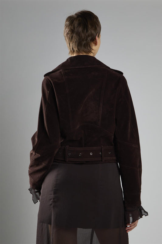 Rich Brown Biker Long Sleeve Jacket