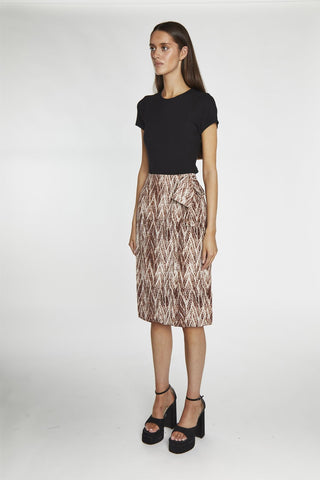 Brown Snake Wrap Skirt