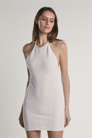 Off-White Crochet Mini-Dress