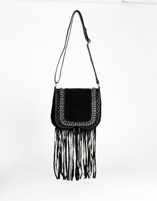 Black Fringe Shoulder Bag