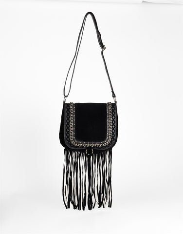 Black Fringe Shoulder Bag