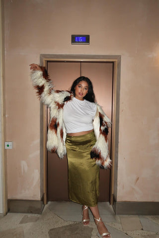 Olive Midi-Party skirt