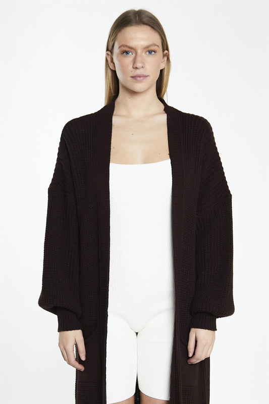 Walnut Longline-Cardigan