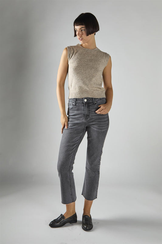 Beige-Marl Vest Sleeveless Top