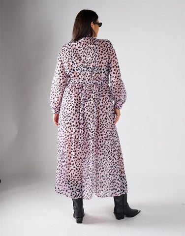 Glamorous Curve Lilac Dalmatian Maxi Dress