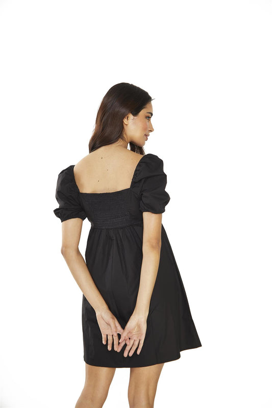 Black Square-Neck Mini-Dress