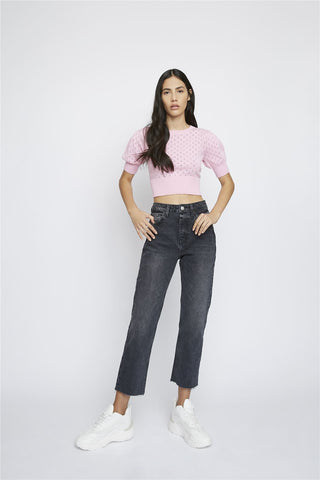 Candy-Pink- Floral Crop-Jumper
