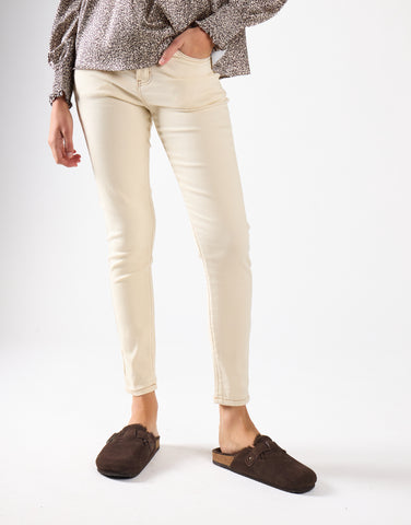 Ecru High Waisted Skinny Jeans