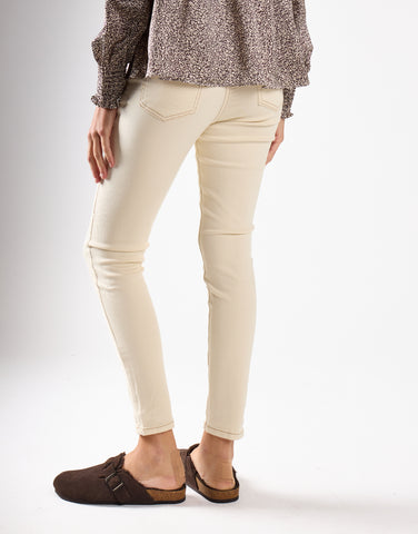 Ecru High Waisted Skinny Jeans