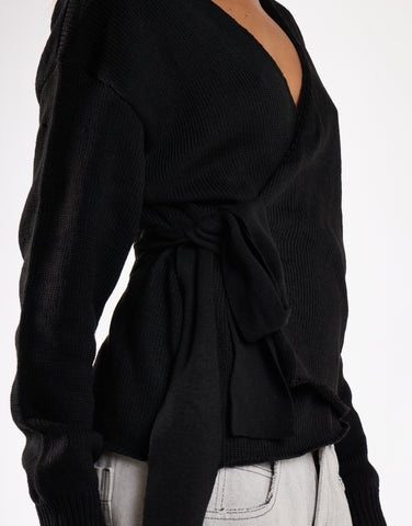 Wrap Cardigan - Black