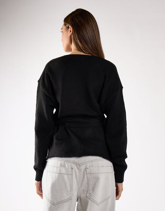 Wrap Cardigan - Black