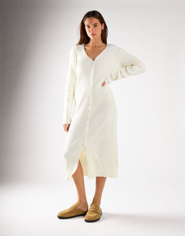 Glamorous Cream Button Front Midi Dress