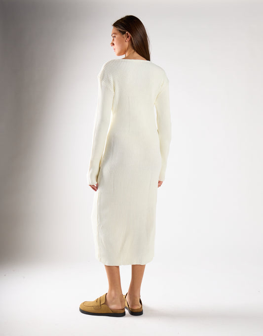 Glamorous Cream Button Front Midi Dress
