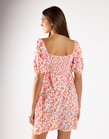 Glamorous Watercolour Ditsy Square Neck Mini Dress