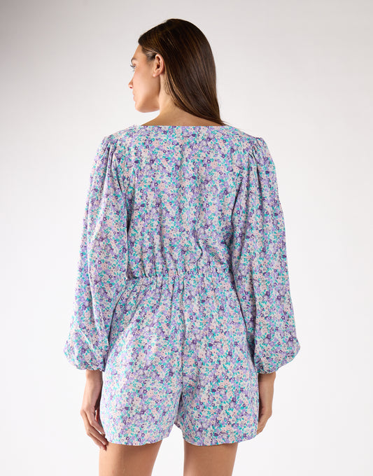 Glamorous Lilac Blue Ditsy Playsuit