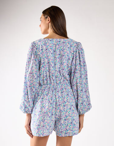 Glamorous Lilac Blue Ditsy Playsuit