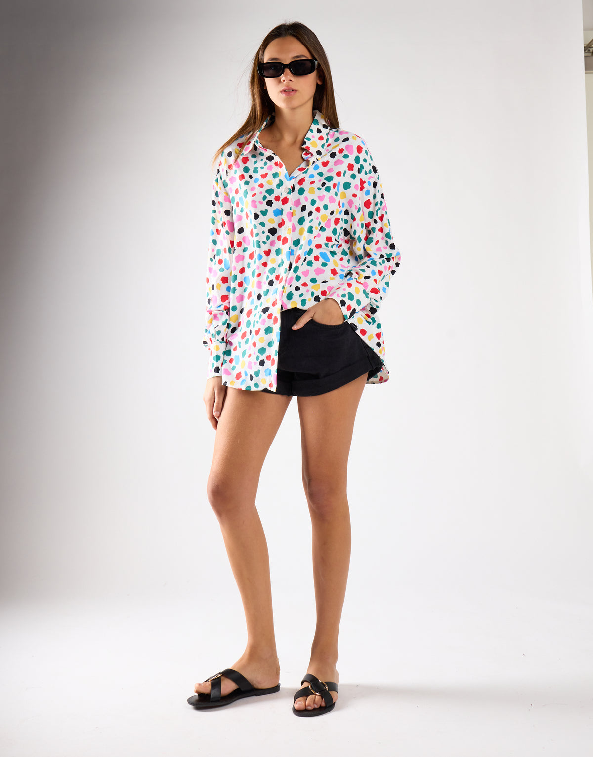 Abstract Spot Long Sleeve Shirt