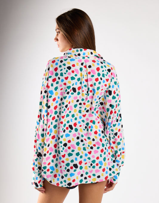 Abstract Spot Long Sleeve Shirt