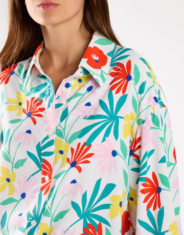 Bright Multi Flower Long Sleeve Shirt