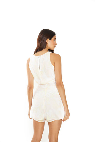 Glamorous Pastel Swirl Abstract High Neck Sleeveless Top