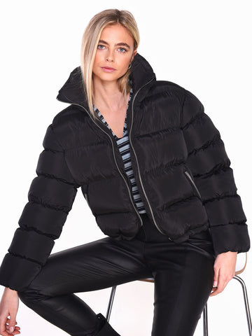 Glamorous Black Padded Puffer Long Sleeve Jacket