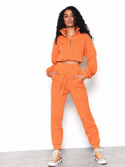 Glamorous Orange Quarter Zip Loungewear Jumper