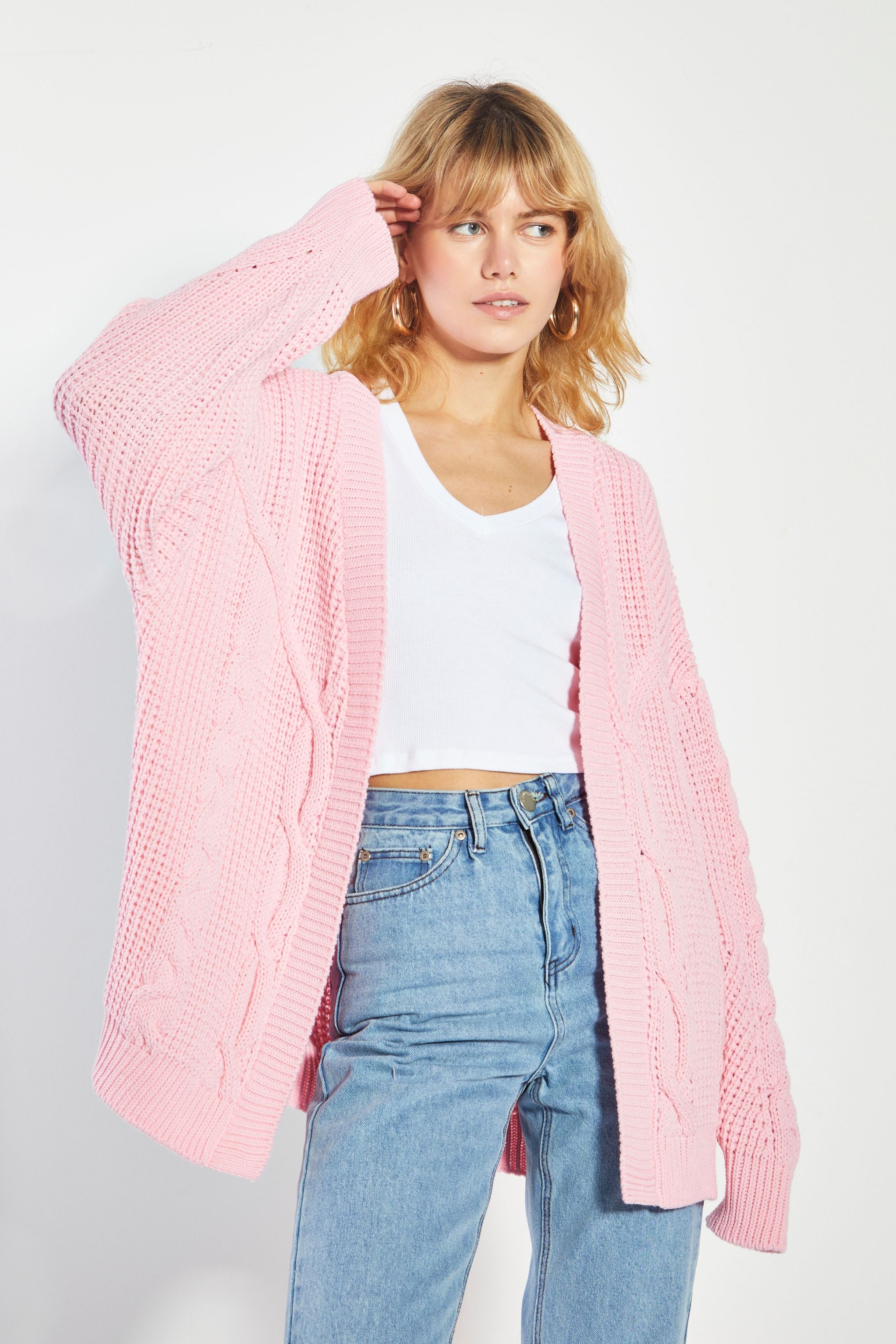 Glamorous Pretty Pink Knit Cardigan Glamorous