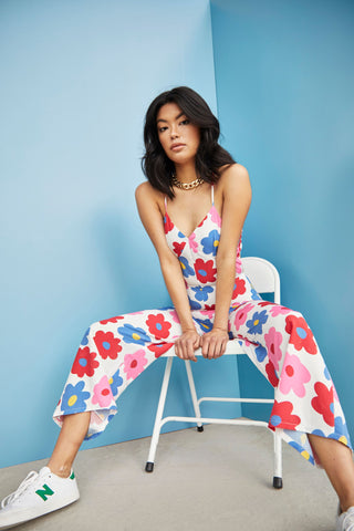 Glamorous Care Bright Floral Sleeveless Jumpsuit