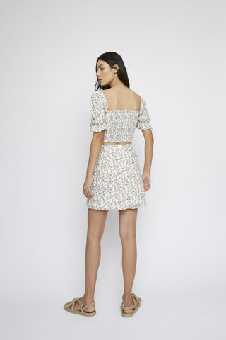 Glamorous Linear Floral Off The shoulder Crop Top