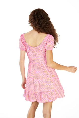 Glamorous Sixties Geo Ditsy Milkmaid Mini Dress