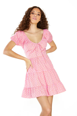 Glamorous Sixties Geo Ditsy Milkmaid Mini Dress