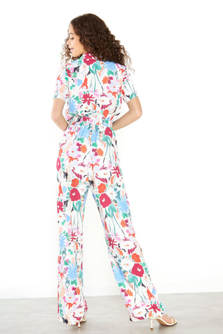 Glamorous Painted Multi Abstract Relaxed Straight Leg Trousers