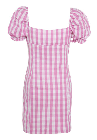 Glamorous Pink Gingham Milkmaid Mini Dress