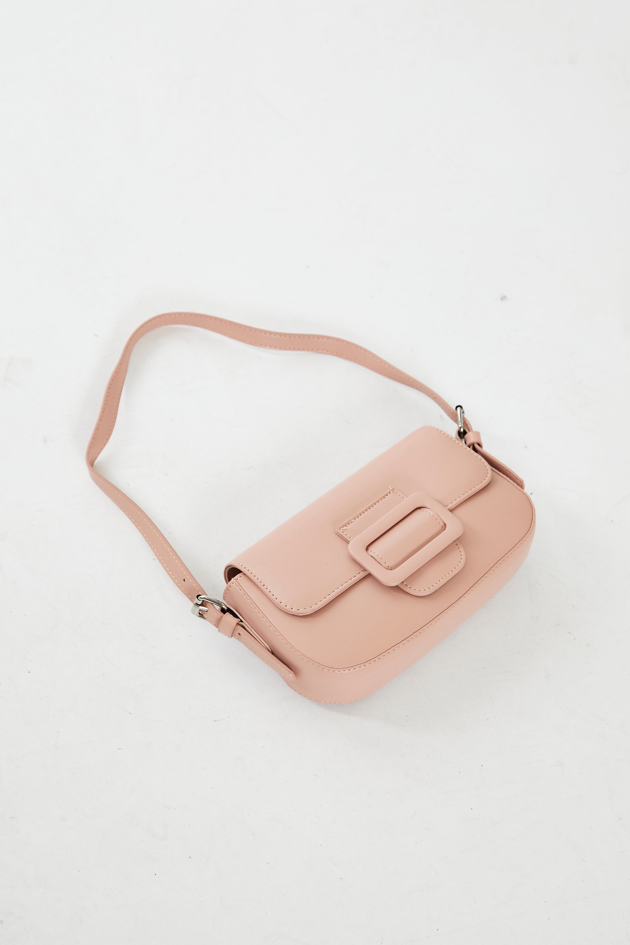 Glamorous Pink Buckle Detail Shoulder Bag