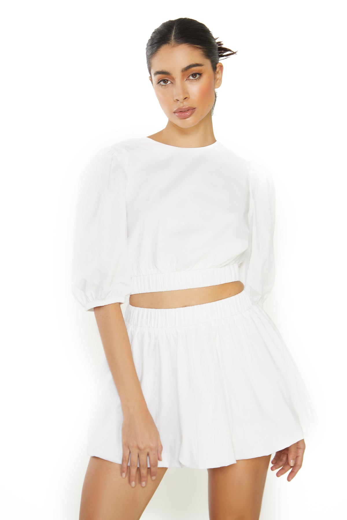 Glamorous White Pleated Mini Skirt