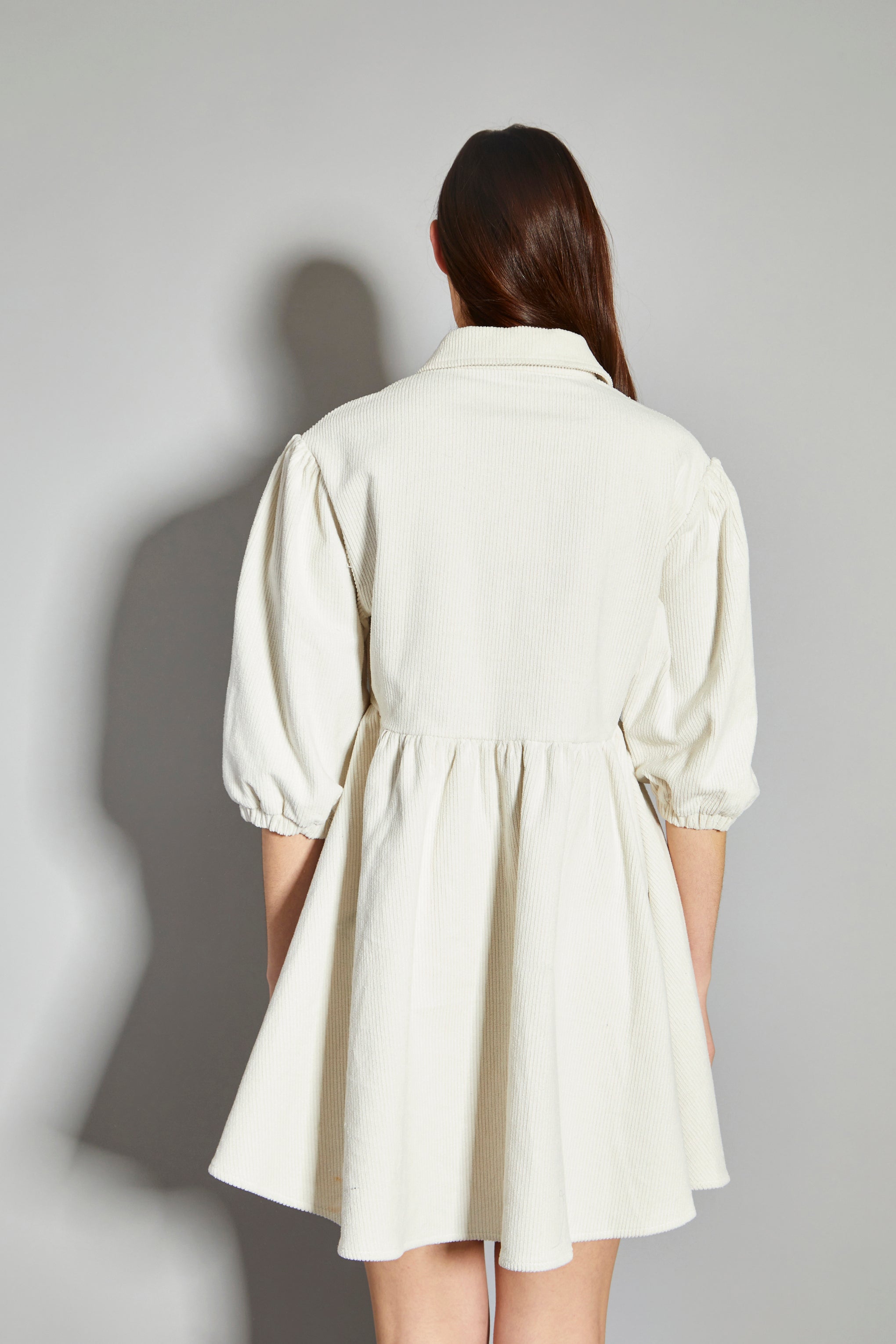 cream corduroy dress women EZAPINE Women Corduroy Dress V Neck Long Sleeve Casual Vintage Retro A Line Mini Dresses Beige at Amazon Women's Clothing store