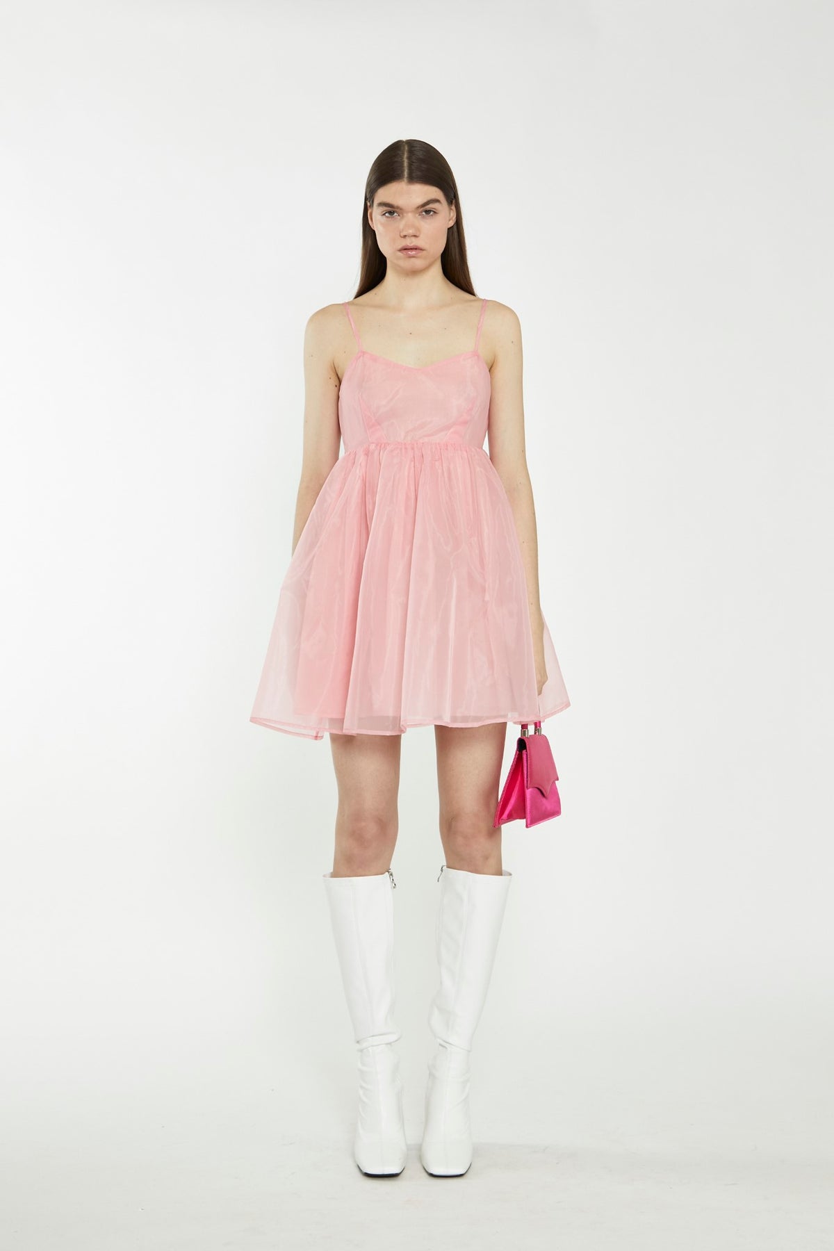 Bubblegum Pink Babydoll Mini Dress
