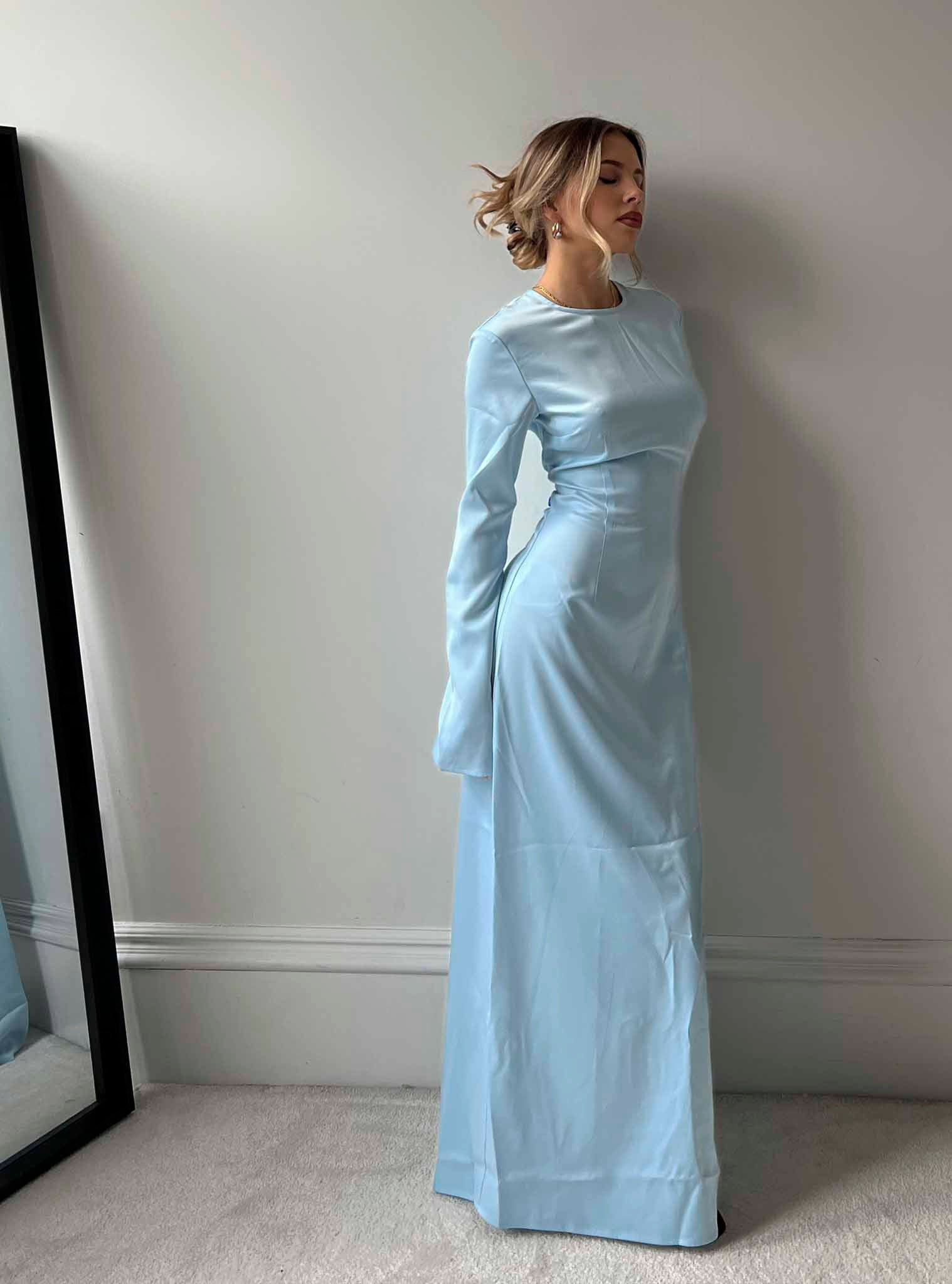 Glamorous Ice Blue Split Front Maxi Dress