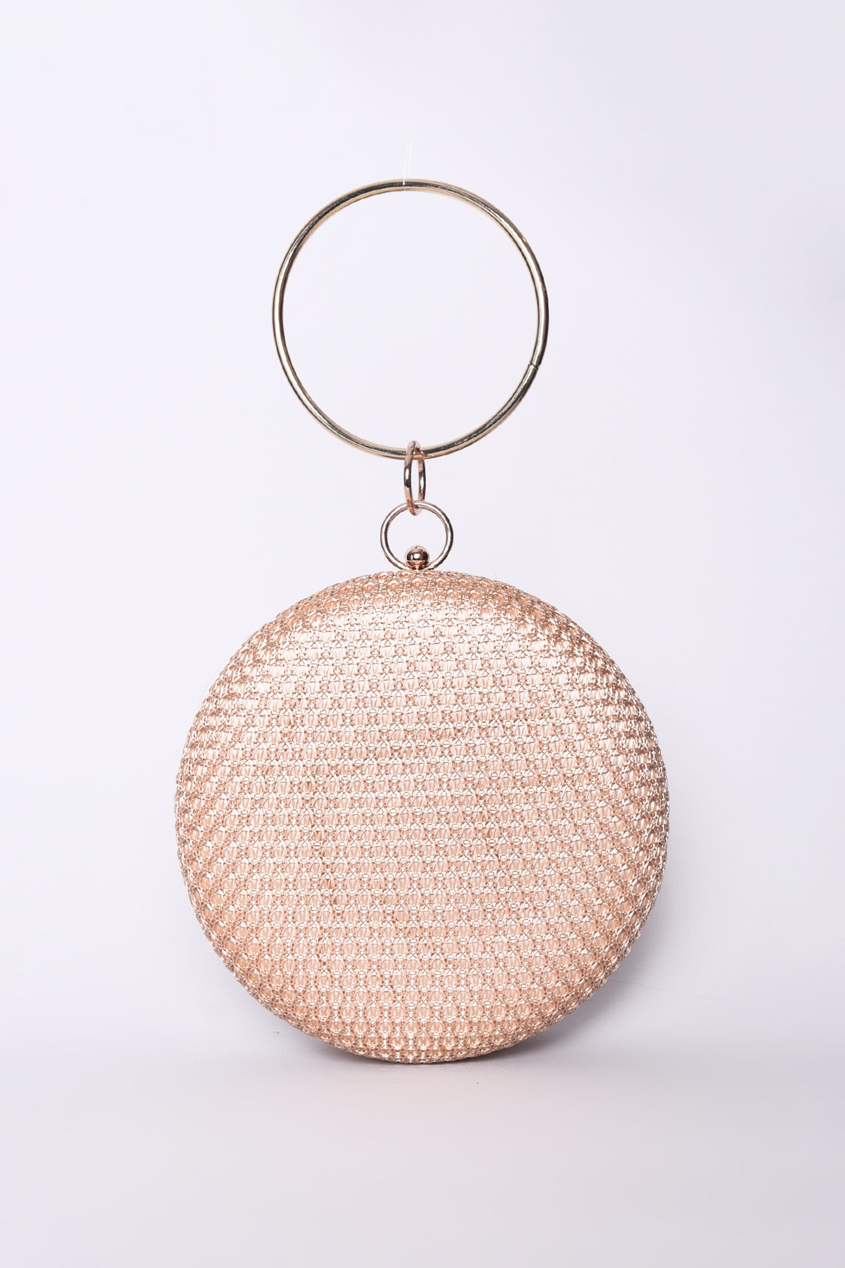 Glamorous Natural Round Embellished Clutch