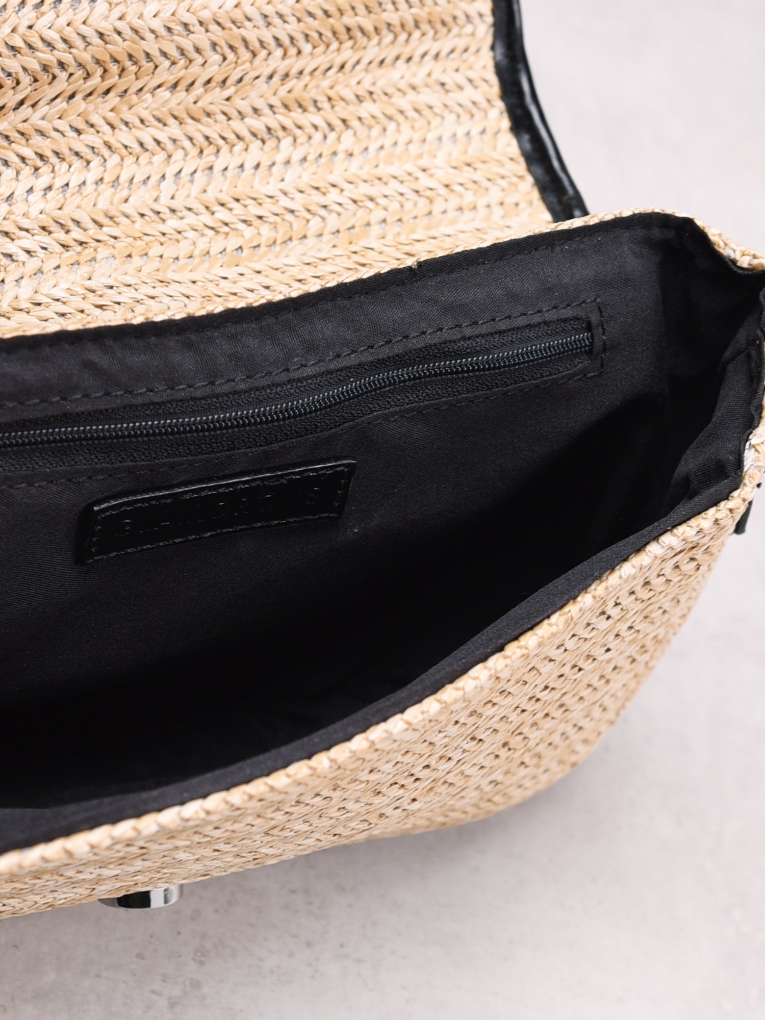 Natural Weave Baguette Shoulder Bag