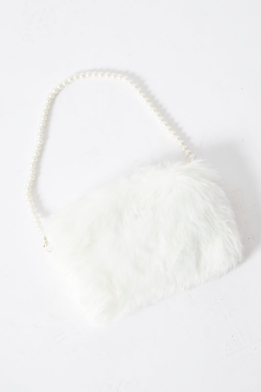Glamorous White Faux Fur Bag