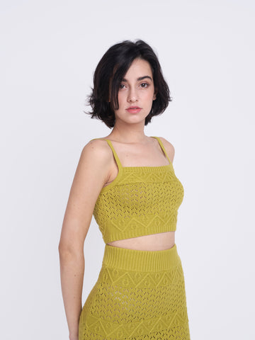 Glamorous Care Olive Green Midi Knitted Skirt