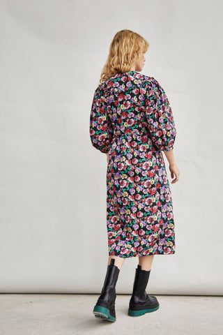 Glamorous Multi Graphic Rose Collar Short Sleeve Mini Dress