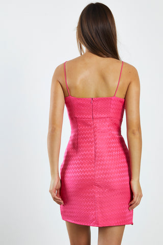 Glamorous Hot Pink Textured Empire Line Cami Dress