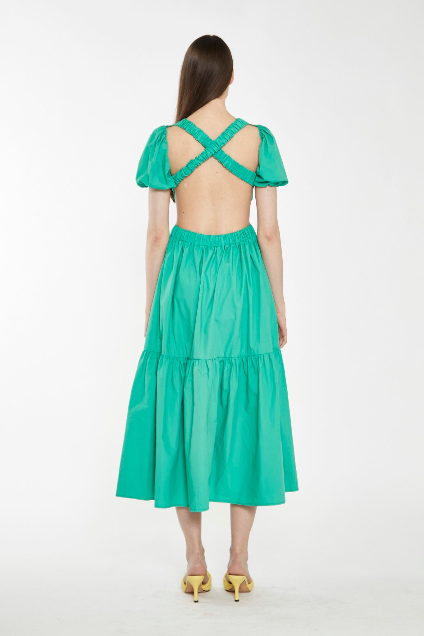 Holly Green Open-Back Maxi Dress