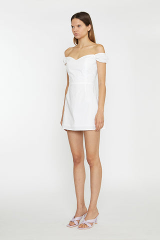 White Bardot Mini-Dress